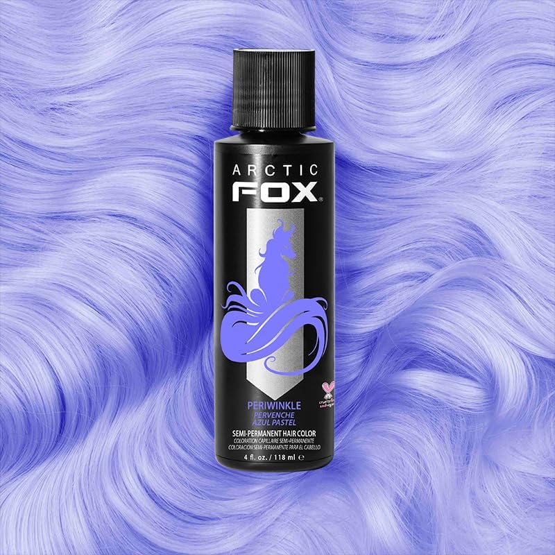 Arctic Fox Semi-Permanent Hair Dye, Vegan & Cruelty-Free, Pastel Blue Periwinkle, Conditioning, Ammonia-Free, For All Hair Types, Long Lasting Color, 4 Fl Oz (Pack of 2)