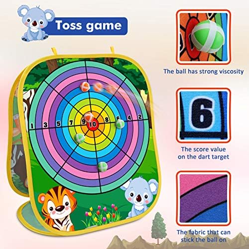 Animal Bean Bag Toss Game Toy Outdoor Toss Game, Family Party Party Supplies for Kids, Gift for Boys Birthday or Christmas for Toddlers Ages 3 4 5 6 Year Old