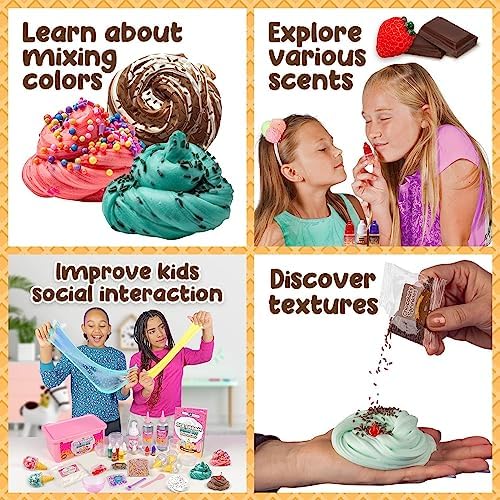 Original Stationery DIY Ice Cream Slime Kit for Girls with Butter Cloud & Foam - Creative Slime Making Toy & Birthday Present for Girls 8-10