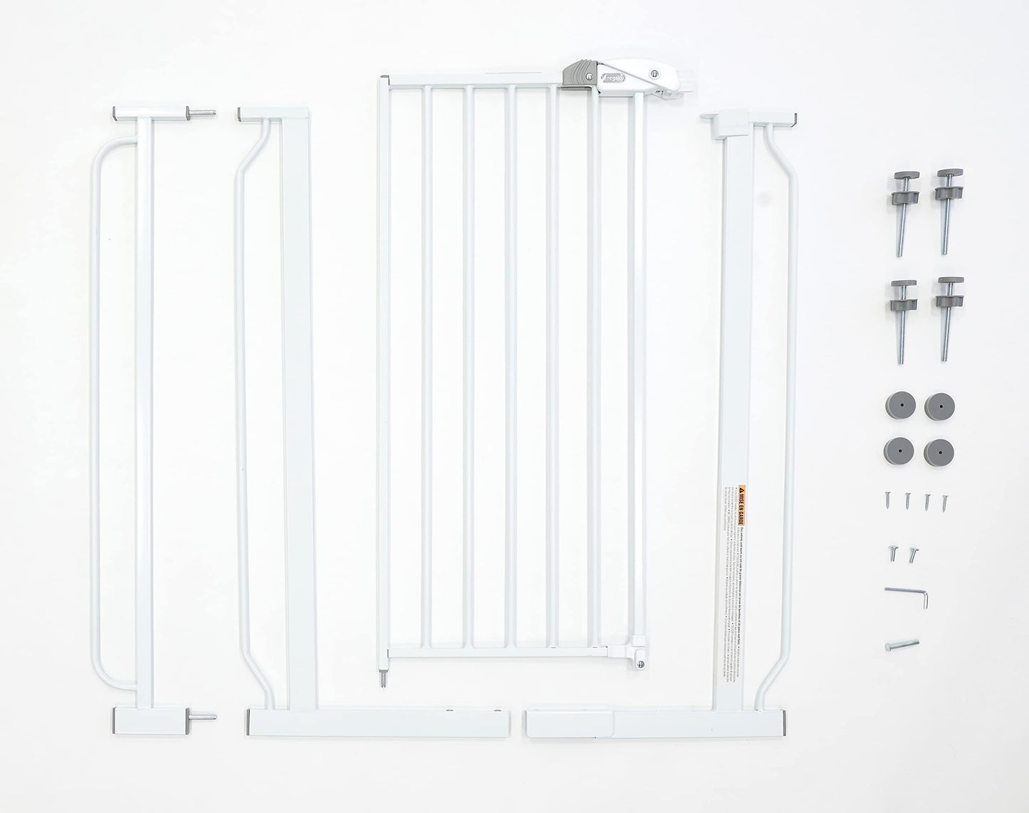 Regalo Easy Step 36" Extra Tall Walk Thru Baby Gate, Includes 4-Inch Extension Kit, 4 Pack of Pressure Mount Kit and 4 Pack Wall Cups and Mounting Kit, White