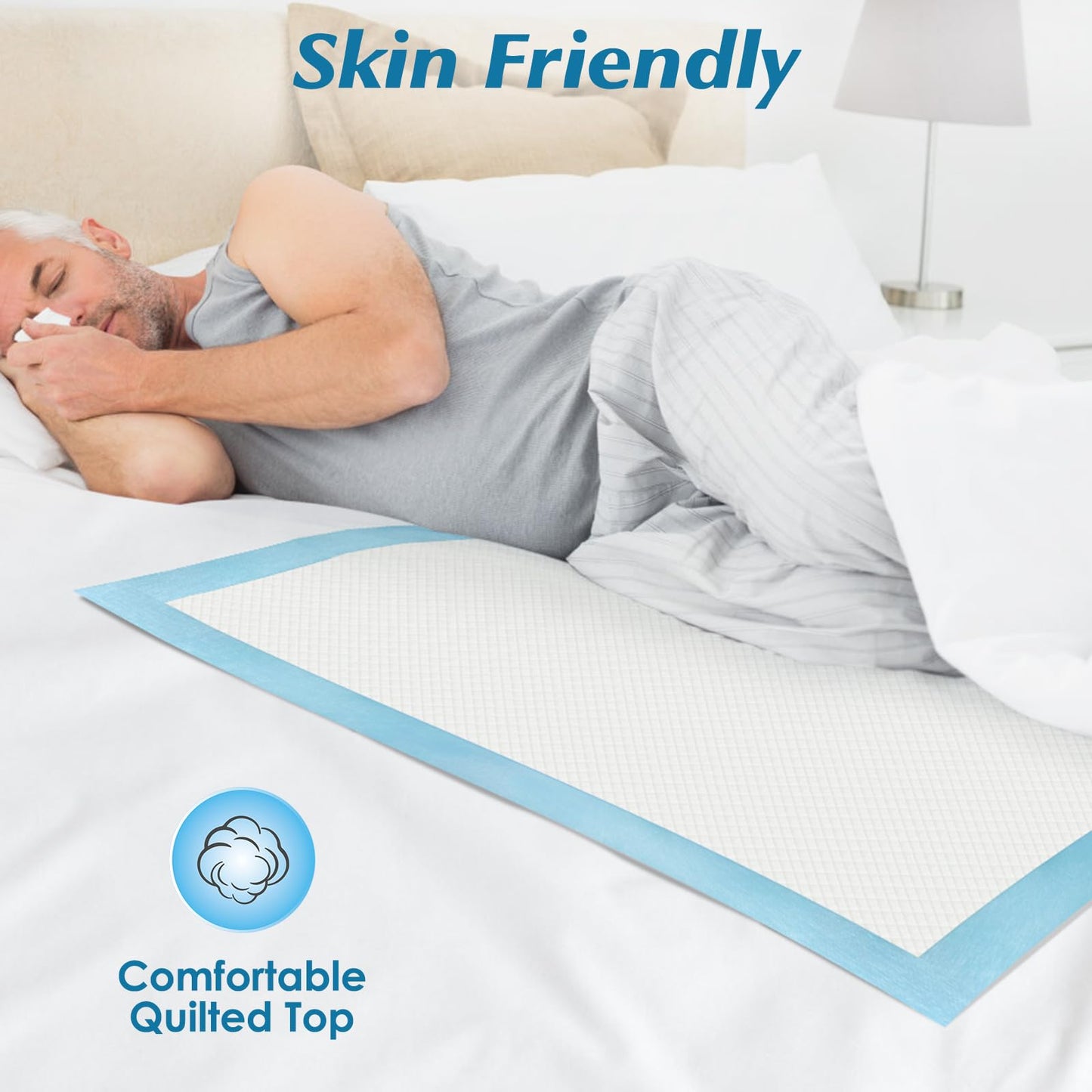 50 Count 30” x 36” Super Absorbency Disposable Underpads, Leakproof Quick Drying, Baby Puppy & Adults Bed Pads Disposable Adults, Dog Pee Pads Extra Large, XXL Incontinence Pads