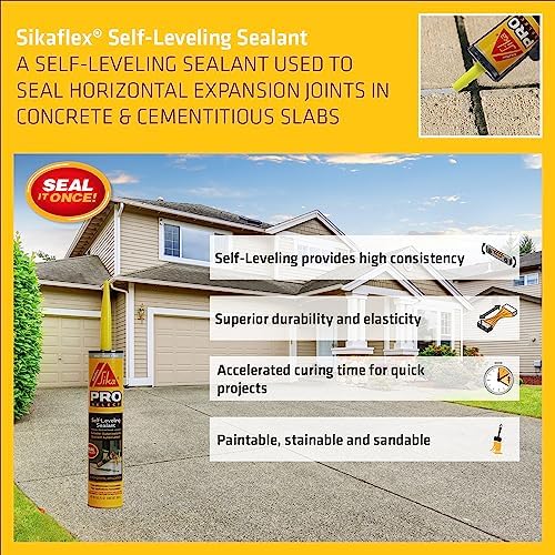 Sikaflex Self Leveling Sealant, Gray, polyurethane with an accelerated curing capacity & flex Crack Flex Sealant, Gray, High performance, textured polyurethane sealant, self-leveling