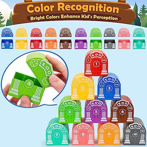 Learning Toys for Toddlers 1 2 3 Year Old Toddlers, 20Pcs Safari Animal Toys, Finger Puppets, Montessori Counting, Matching & Sorting, Christmas Birthday Gifts for Baby Boys Girls Age 12-18 Months