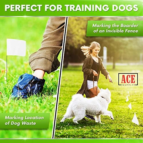 White Marking Flags 1000 Pack - 4x5x15 Inch White Flags for Yard - Markers For Lawn, Irrigation, Landscaping, Survey & Sprinkler Head Marking