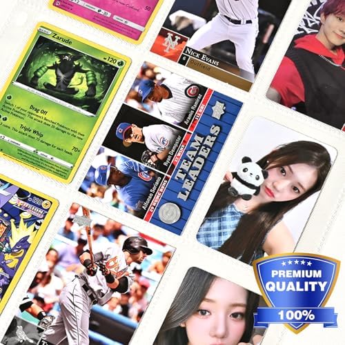 400 Pack 9 Pocket Double Side Card Sleeves Binder Sheets, Holds 7200 Cards, Trading Card Binder Sleeves for 3 Ring Binder, Card Sleeve Pages for Baseball, Football, Business, TCG, Kpop Cards