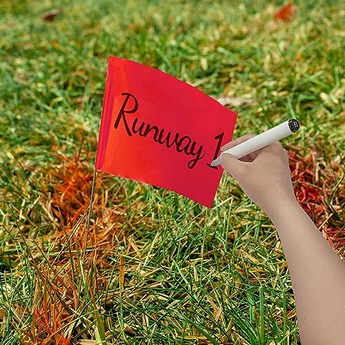 Zozen Marking Flags, Red Color | 1000 Pcs | 15x4x5 Inch, Yard Flags for Lawn & Irrigation & Landscape & Sprinkler & Survey & Dog Training.