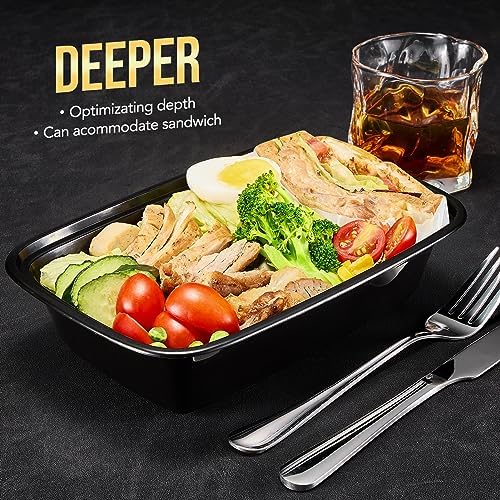 Glotoch Express Meal Prep Containers Reusable 34 OZ 20 PC Disposable Food Container with Lids Storage Plastic Togo Containers Take Away Lunch Container BPA Free, Freezer Safe, Microwave 1 Compartment