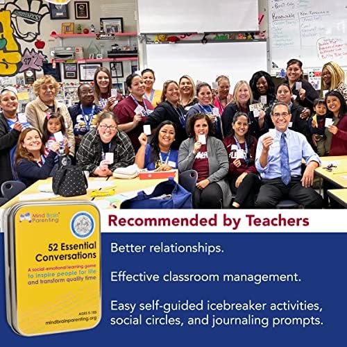 Mind Brain Emotion 52 Essential Conversations for Home, Therapy, Speech, School Classroom - Conversation Cards for Kids, Family, Teacher & Counselor to Build Growth Mindset & Communication Skills