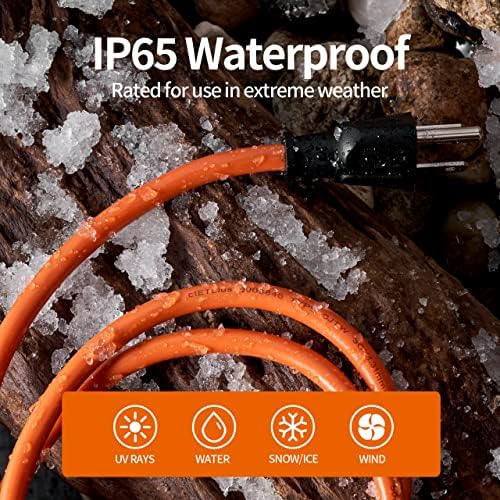 KTMC 25ft 16AWG Outdoor Extension Cord, Indoor/Outdoor 25-Foot SJTW 16/3 Gauge Extension Cable with Durable Weatherproof PVC Vinyl Jacket, 3-Prong Grounded Plug, ETL Certified 13A 1625W, Orange