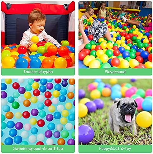 Vanland Ball Pit Balls for Baby and Toddler Phthalate Free BPA Free Crush Proof Plastic - Multicolored Pit Balls in Reusable Play Toys for Kids with Storage Bag