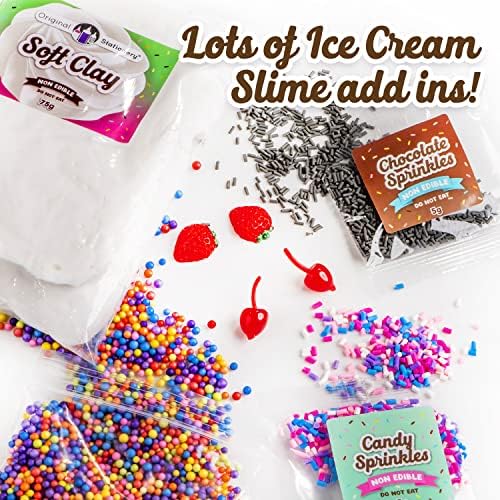 Original Stationery Sweet Sprinkles Ice Cream Slime Kit for Girls – DIY Craft Set for Sundae, Donut & Cupcake Ice Cream Play, Ages 8-12