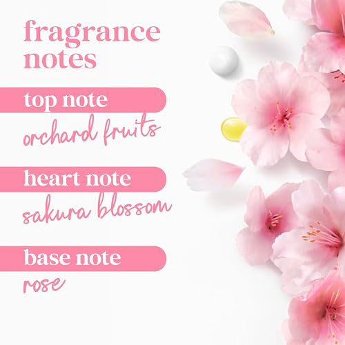 Dove Body Wash 4 Count for 24hr Lotion-Soft Skin Uplift Sakura Blossom and Yuzu Moisturizing Skin Cleanser with No Sulfates No Parabens