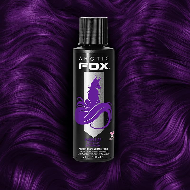 Arctic Fox Semi-Permanent Hair Dye, Vegan & Cruelty-Free, Conditioning, Ammonia-Free, Long Lasting, Purple AF, For All Hair Types, 4 Fl Oz (Pack of 2)