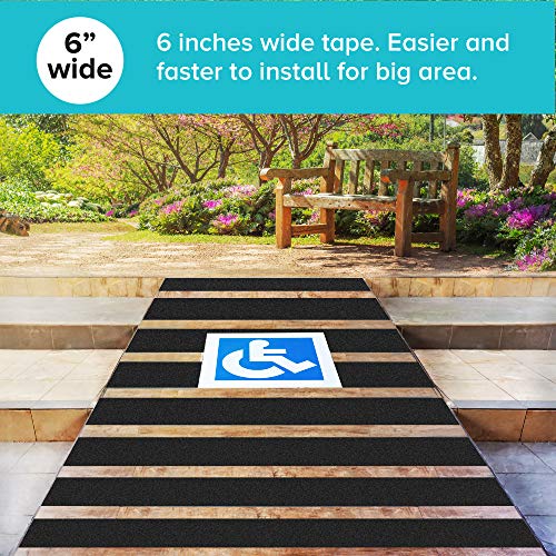 Anti Slip Traction Tape, 6 Inch x 30 Foot - Best Grip, Friction, Abrasive Adhesive for Stairs, Tread Step, Indoor, Outdoor (6" X 30')