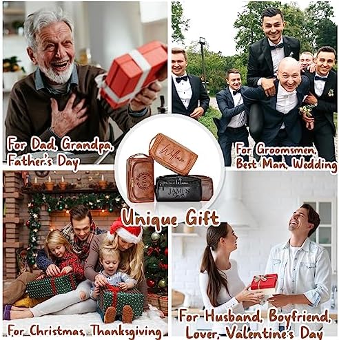 Personalized Toiletry Bag for Men, Engraved Name Initials Toiletry Bag, Customized Monogram Travel Shaving Dopp Kit for Groomsmen, Gift for Christmas, Birthday, Dad, Husband, Grandpa, Lover