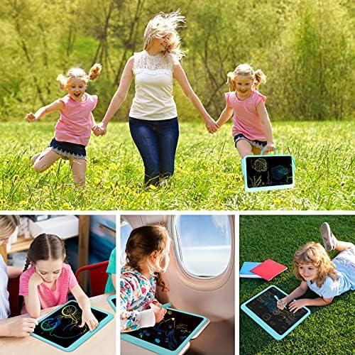FLUESTON LCD Writing Tablet, Doodle Board Toys Gifts for 3-8 Year Old Girls Boys, 15 Inch Colorful Electronic Board Drawing Pad for Kids, Gifts for Toddler Educational Learning Travel Birthday, Blue