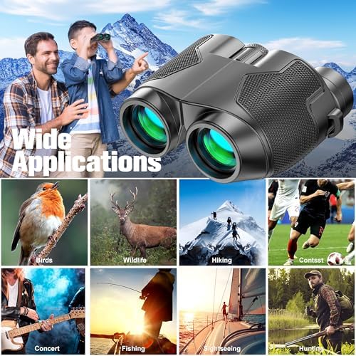 Binoculars 12x50 for Adults and Kids Night Vision Binoculars Compact Binocular Waterproof Binocular Wide Field of View for Bird Watching,Hiking,Hunting,Concert with Carrying Bag