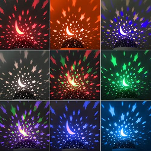 Night Light for Kids, Kids Night Light Nebula 360 Degree Rotation - 4 LED Bulbs 12 Light Color Star Projector Changing with USB Cable, Romantic Gifts for Men Women Children