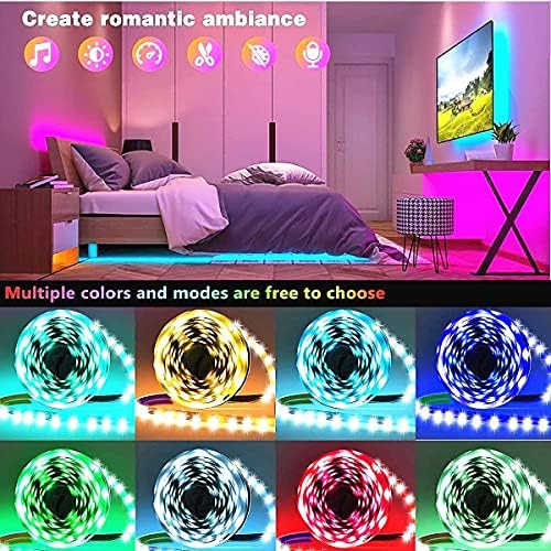 Tenmiro 130ft Led Lights for Bedroom, LED Strip Lights with Remote and App Control Music Sync Color Changing RGB LED Strip, LED Lights for Room Home Party Decoration (2 Rolls of 65ft)
