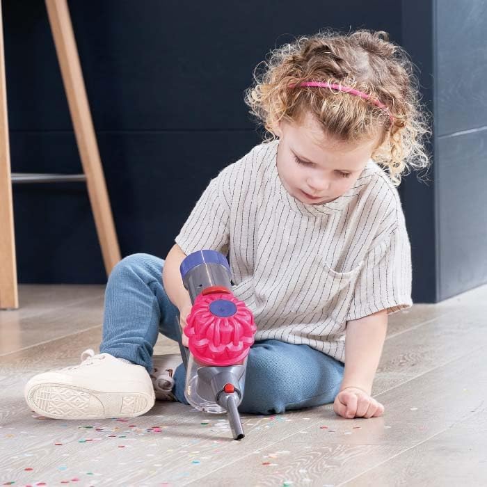 Casdon Dyson Cordless Vacuum Pink | Interactive & Officially Licensed Toy Dyson Vacuum For Children Aged 3+ | Realistic Role-Play Fun!