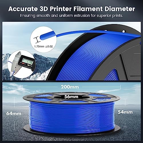 SUNLU PLA 3D Printer Filament PLA Filament 1.75mm, Neatly Wound 3D Printing Filament 1.75mm, Dimensional Accuracy +/- 0.02 mm, Fit Most FDM 3D Printers, 1kg Spool (2.2lbs), Blue