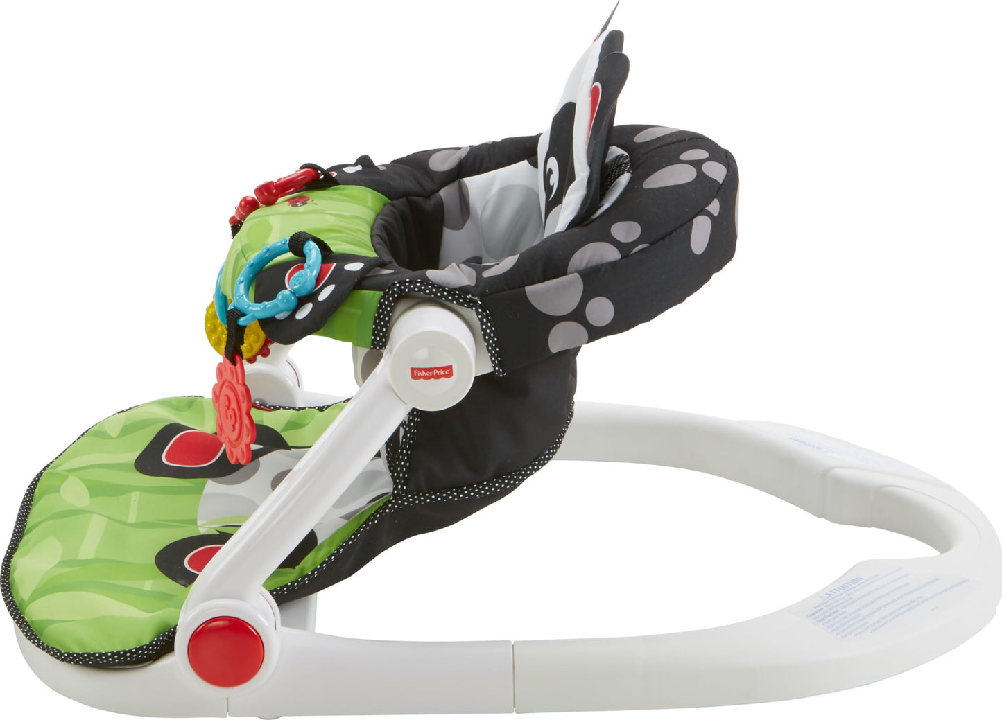 Fisher-Price Portable Baby Chair Sit-Me-Up Floor Seat with Developmental Toys and Crinkle & Squeaker Seat Pad, Panda Paws