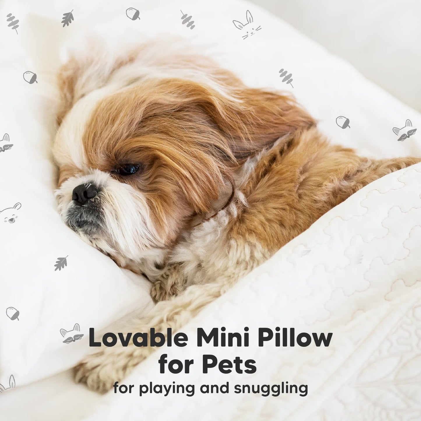 Mini Toddler Pillow with Pillowcase - 9x13 My Little Dreamy Travel Kids Pillow for Sleeping, Toddler Bed, Small, Tiny, Organic Cotton Pillowcase, Soft & Breathable, Kids 2-4 Years Old (Acorn)