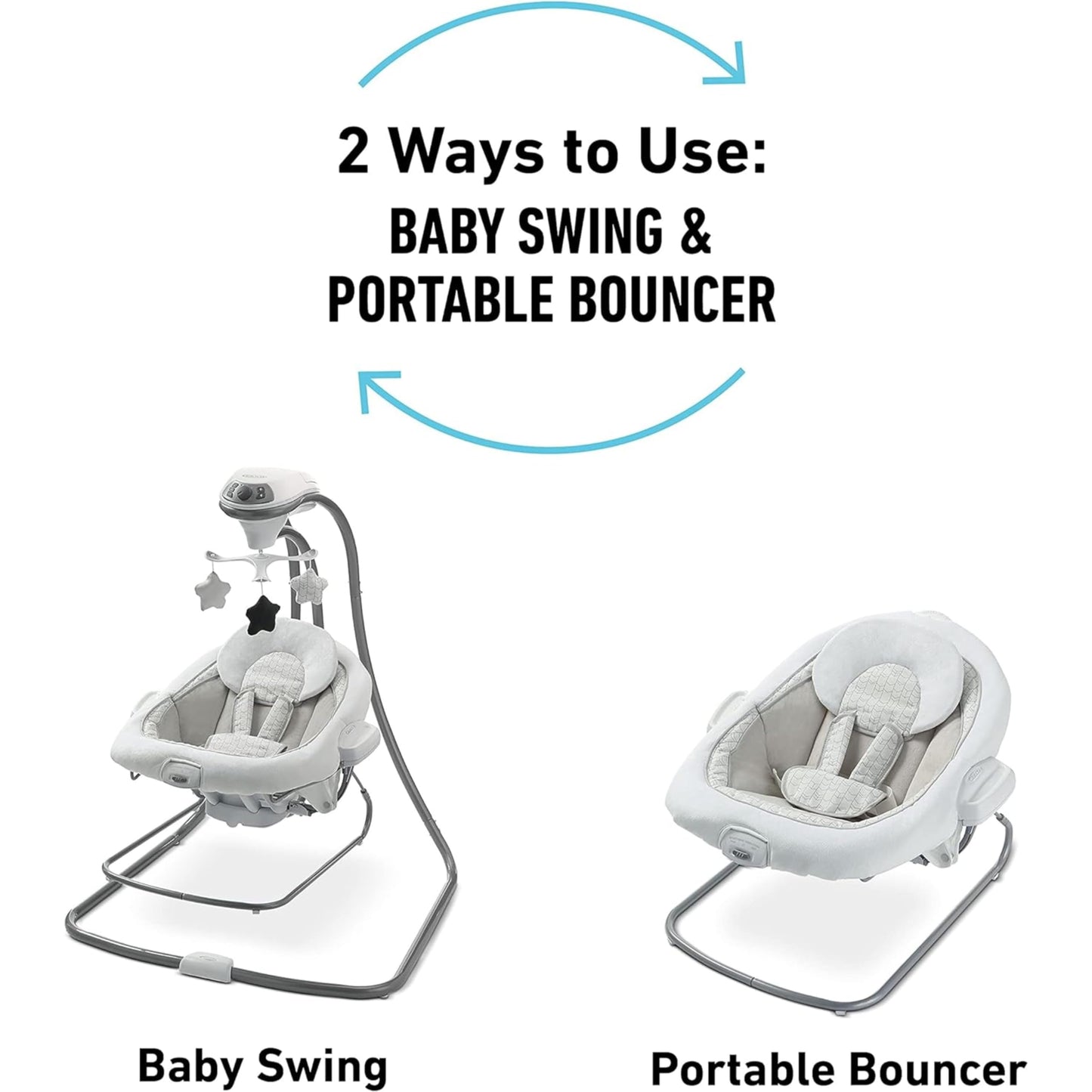 Graco DuetConnect LX Seat & Bouncer, Multi-Direction Seat, Multiple Swinging Speeds, Easily Portable, Redmond