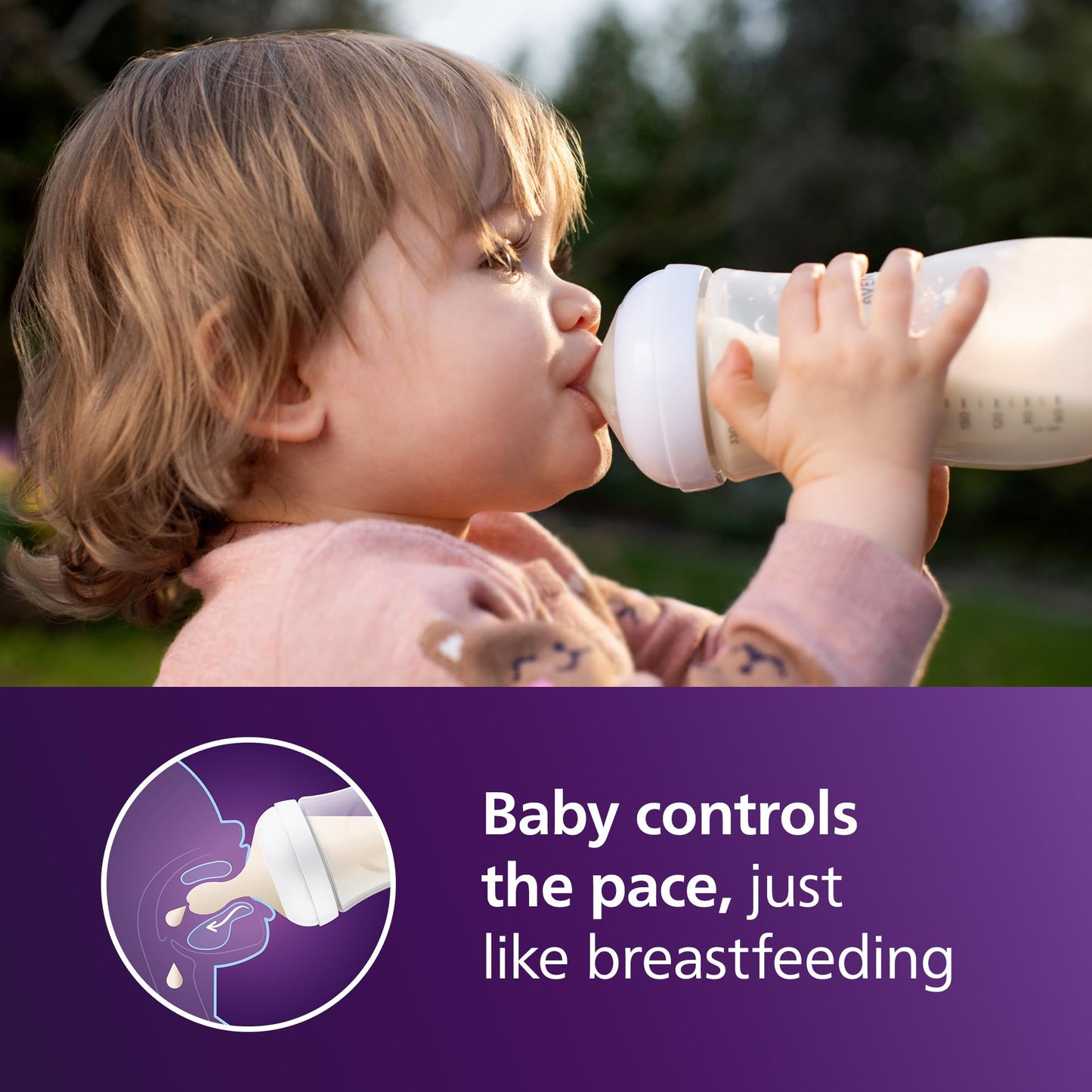 Philips Avent Natural Baby Bottles with Natural Response Nipples (Fast Flow, Flow 4), 11oz, 4-Pack, SCY906/04