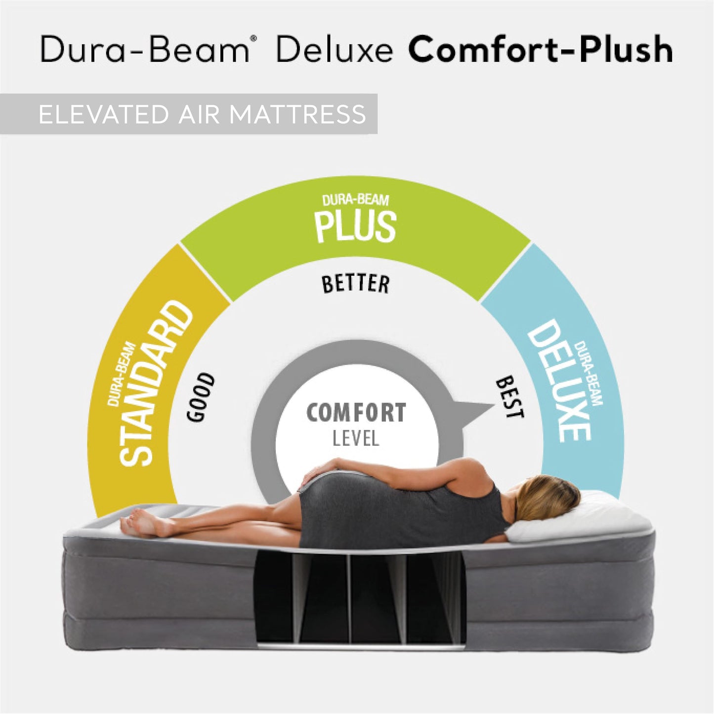 Intex 18" Inflatable King Air Mattress, Elevated Premium Comfort with Built-in Pump, Self-Inflating Portable Blow-Up Airbed for Guest Bed or Camping