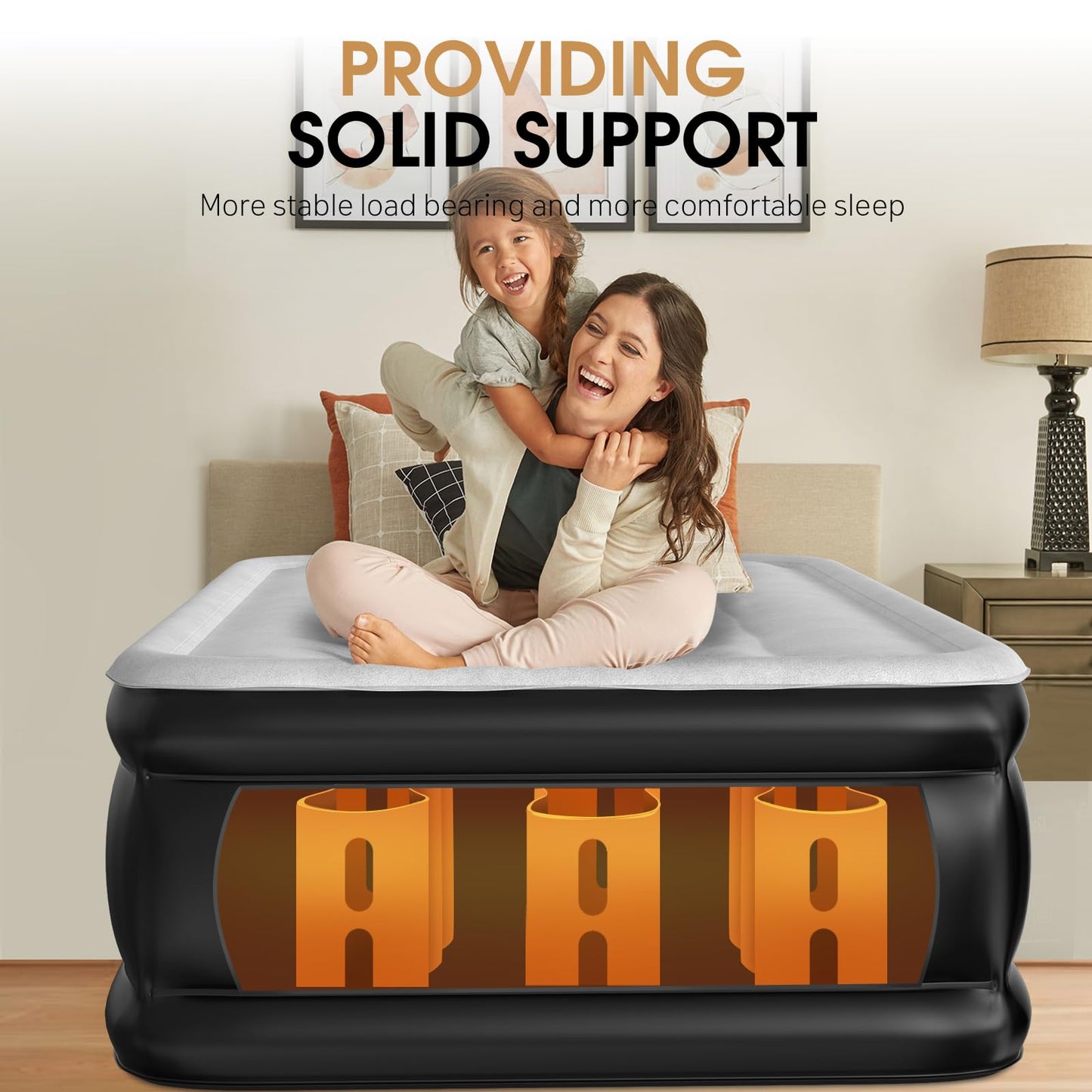 DIVON Twin Air Mattress with Built in Pump Raised,18” Inflatable Mattress with Wave Design,Blow Up Mattress in 2 Mins,Single Twin Size Air Mattress for Guest, Thicker AirBed,Colchon Inflable-330Lbs