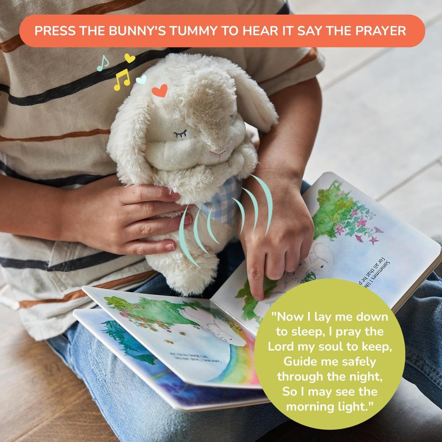 Tickle & Main Baptism Gifts for Boys Praying Musical Bunny Set - 7 in Blue Plush & Illustrated Board Book - Christening Present for Boys & Baptismal Treasures Reciting Now I Lay Me Down to Sleep