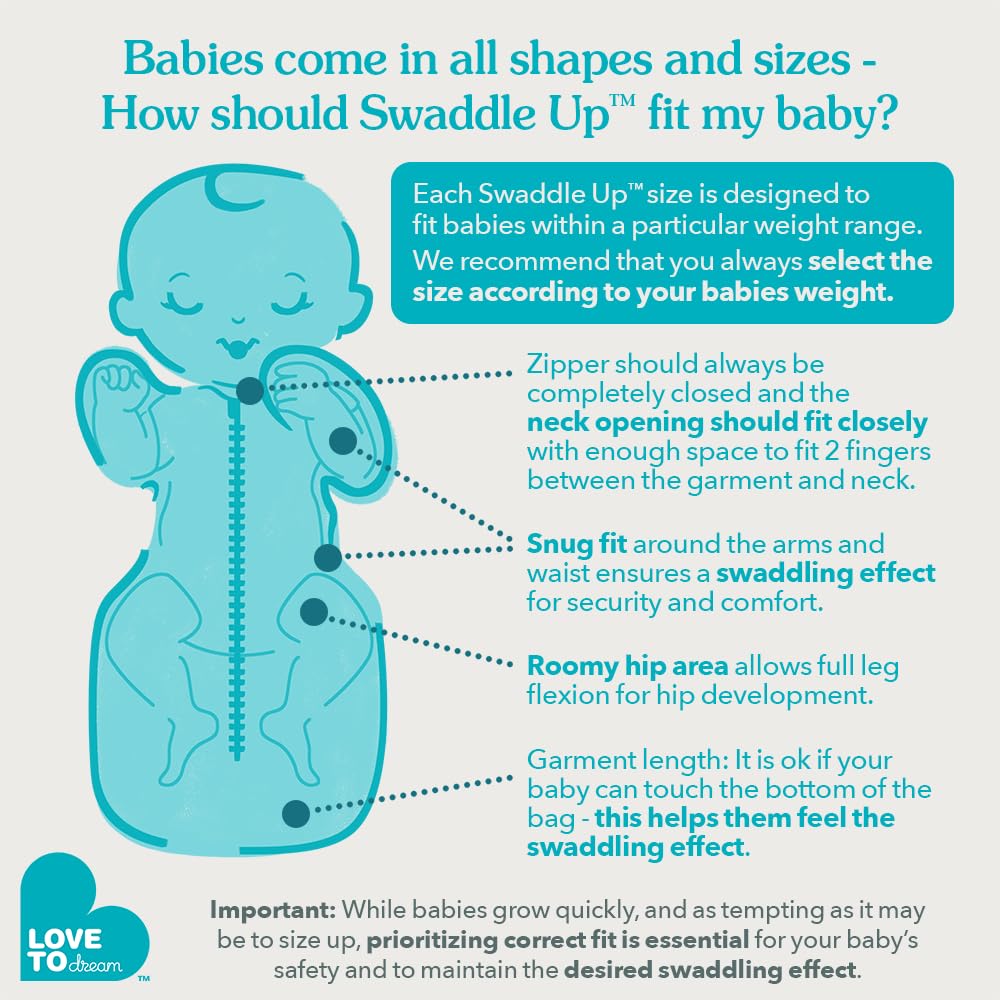 Love To Dream Swaddle UP, Gray, Newborn, 5-8.5 lbs., Dramatically better sleep, Allow baby to sleep in their preferred arms up position for self-soothing, snug fit calms startle reflex