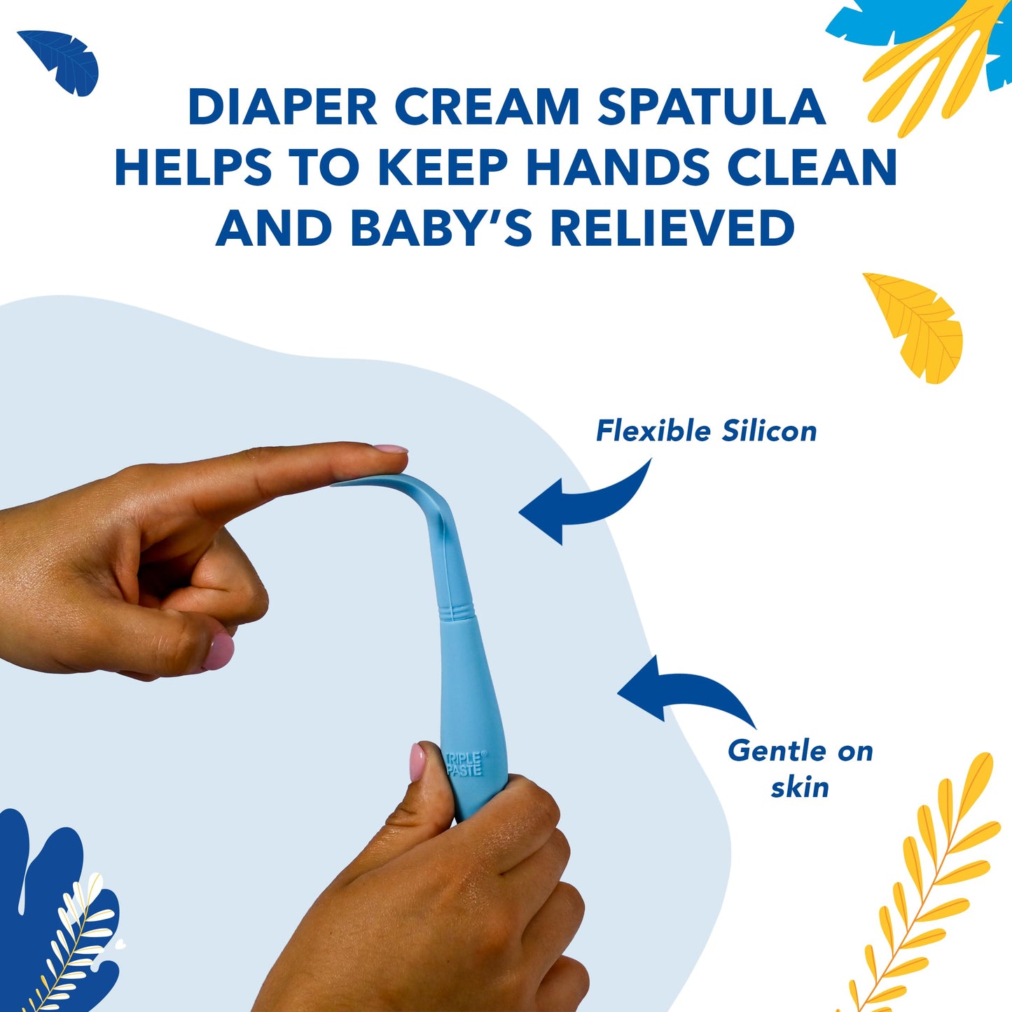 Triple Paste Diaper Rash Cream and Spatula Bundle - 16 oz Zinc Oxide Ointment and Spatula Treatment, Soothe and Prevent Rash with a Pediatrician-Recommended Hypoallergenic Formula