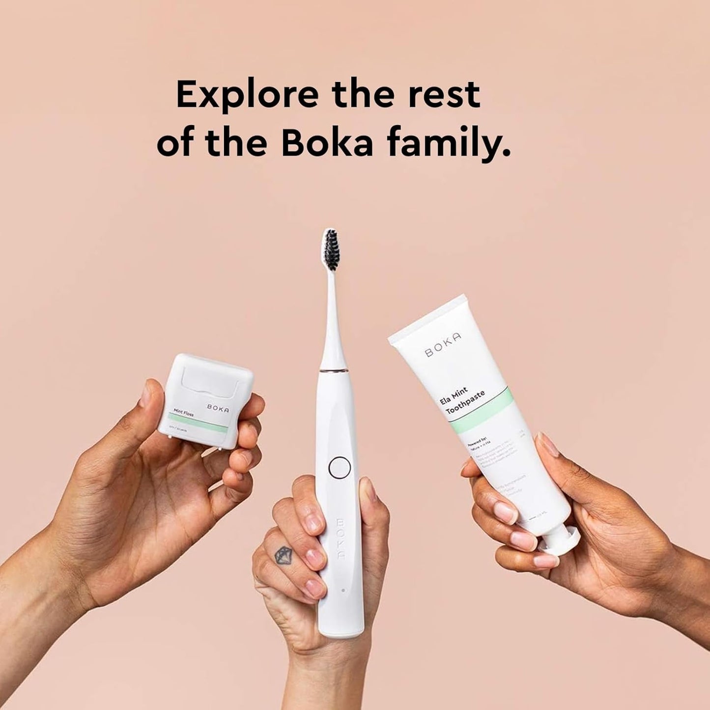 Boka Fluoride Free Toothpaste Nano Hydroxyapatite, Helps Remineralize, Appropriate for Sensitive Teeth, Whitening - for Adult, Kids Oral Care - Refresh Mint Flavor, 4 Fl Oz 3Pk