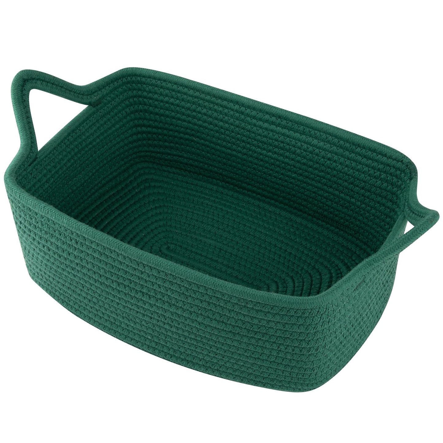 OIAHOMY Woven Basket, Gift Basket Empty with Gift Bags and Ribbons, Rope Baskets for Baby Showers, Storage Baskets with Handles for Nursery, Pet Toy Organizer - Green