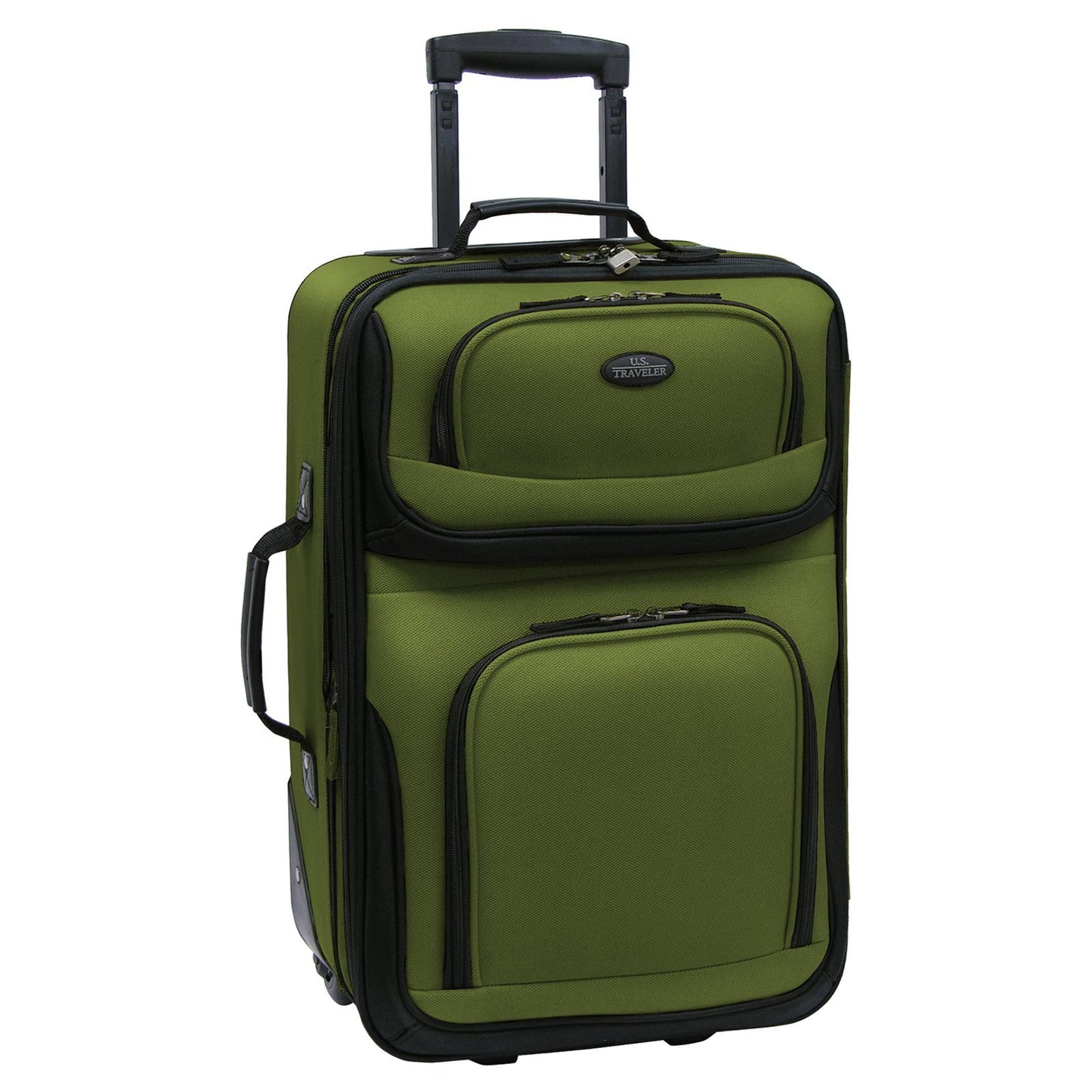 U.S. Traveler Rio Lightweight Carry-On Suitcase 20" Softside Expandable Design, Durable, Business and Travel, Evergreen, Set