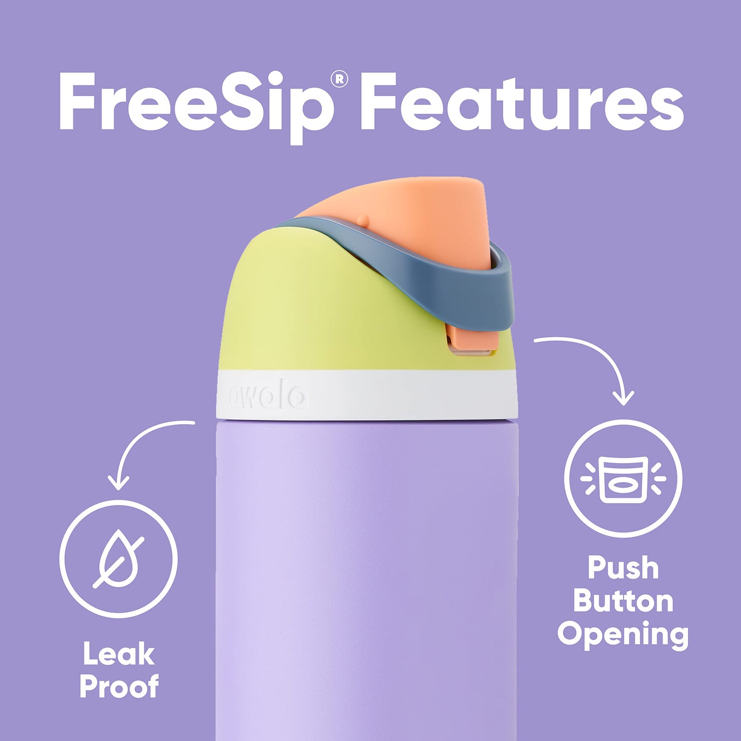 Owala FreeSip Insulated Stainless Steel Water Bottle with Straw, BPA-Free Sports Water Bottle, Great for Travel, 24 Oz, Shy Marshmallow