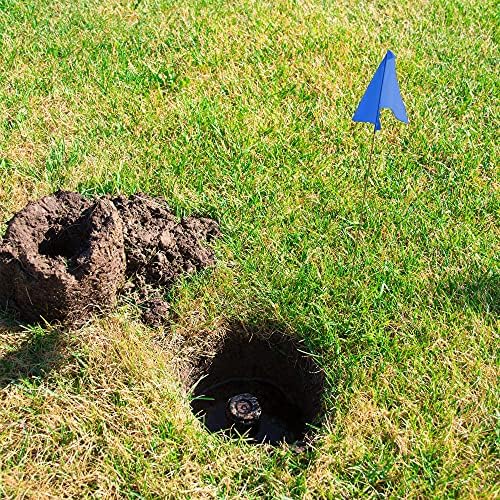 Blue Marking Flags 100 Pack - 4x5x15 Inch Blue Yard Flags - Markers For Lawn, Irrigation, Landscaping, Survey & Sprinkler Head Marking
