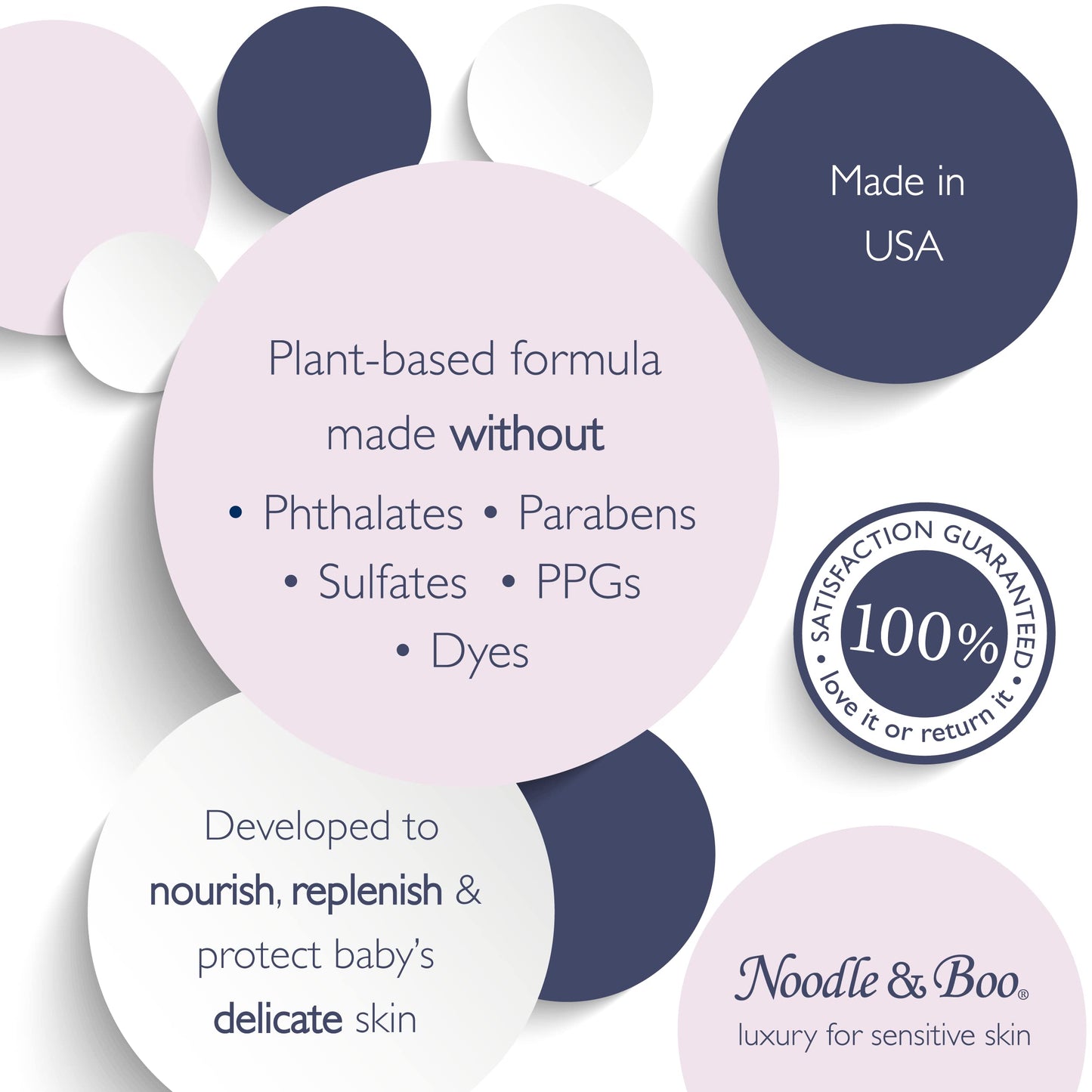 Noodle & Boo Bundle of Joy Newborn Baby Gift Set ; Newborn 2-in-1 Hair & Body Wash, Super Soft Baby Lotion