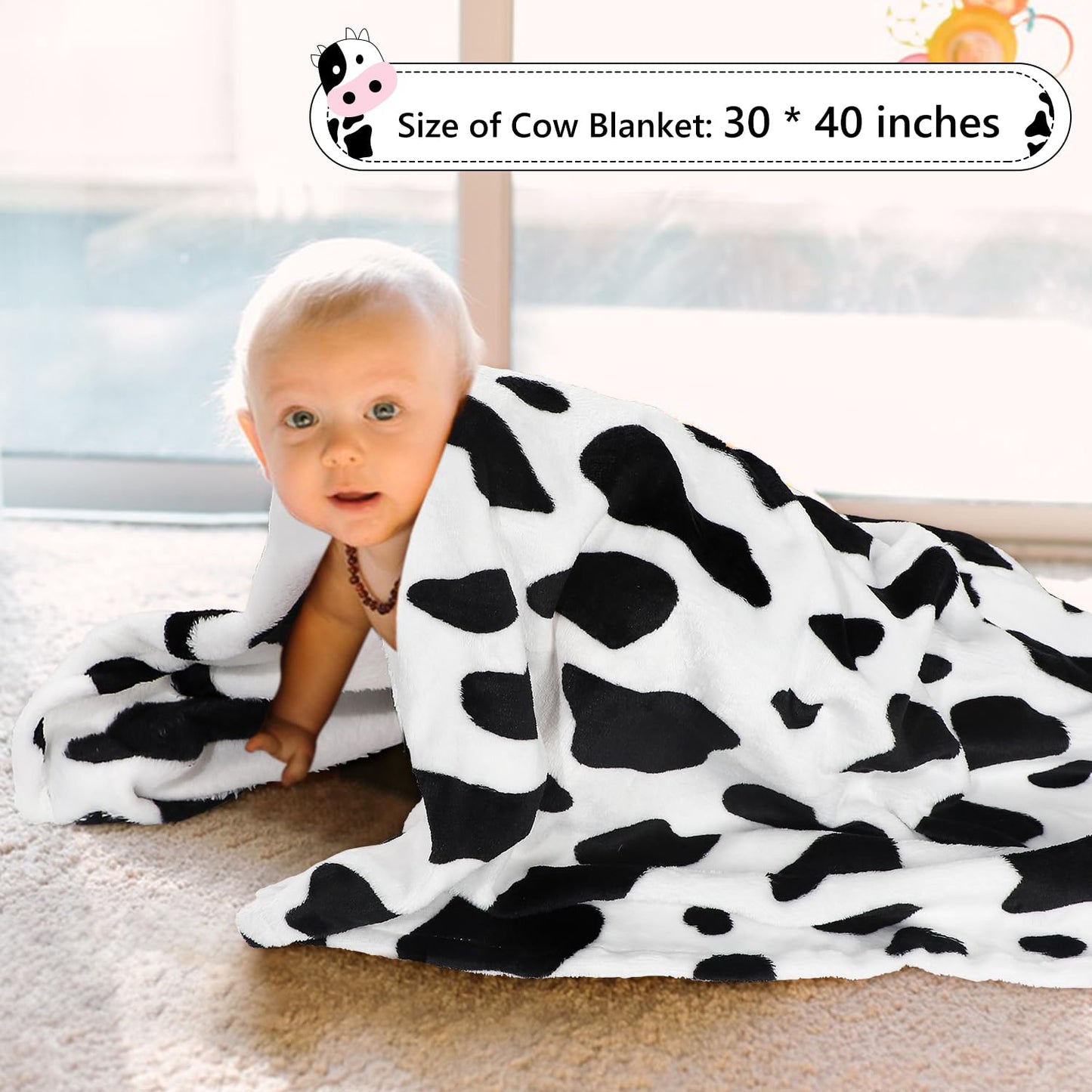 iAOVUEBY Baby Shower Gifts, Baby Gift Set for Newborn, Black and White High Contrast Baby Montessori Toys 0-6 Months Infant Rattle Socks Blanket Onesies, New Baby Gifts Basket for Girls Boys