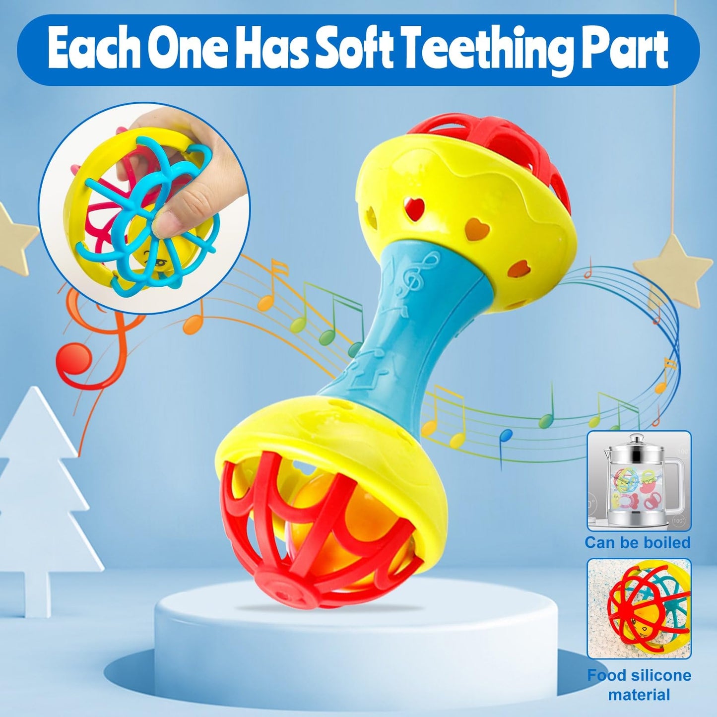 Baby Rattles 0-6 Months: Baby Toys Rattles for Babies 6-12 Months Infant Toys 0-3 Months Newborn Toys Teething Toys 3-6 Months - Baby Rattle Socks Baby Gifts for Boy Girl
