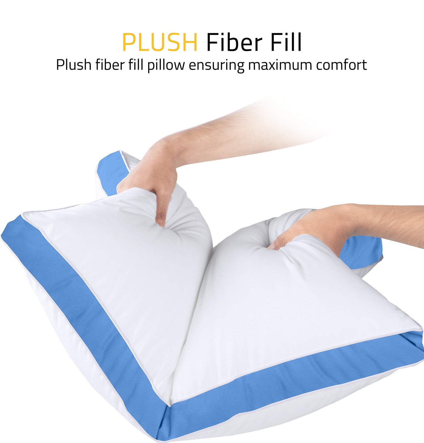 Utopia Bedding Bed Pillows for Sleeping King Size (Blue), Set of 2, Cooling Hotel Quality, Gusseted Pillow for Back, Stomach or Side Sleepers