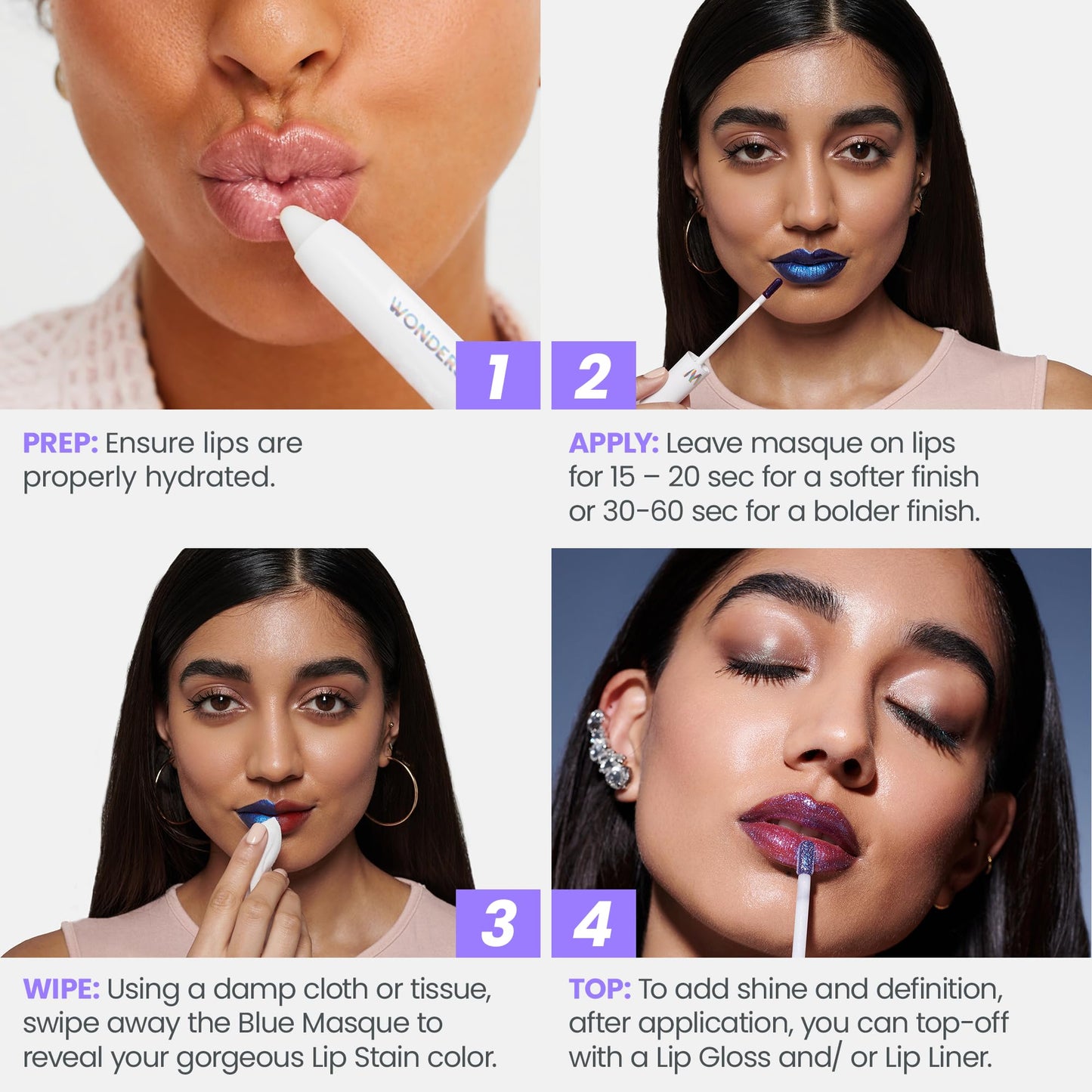 Wonderskin Wonder Blading All Day Lip Stain Peel Off Masque - Long Lasting, Waterproof and Transfer Proof Pink Lip Tint, Matte Finish Peel Off Makeup (Romance Masque)