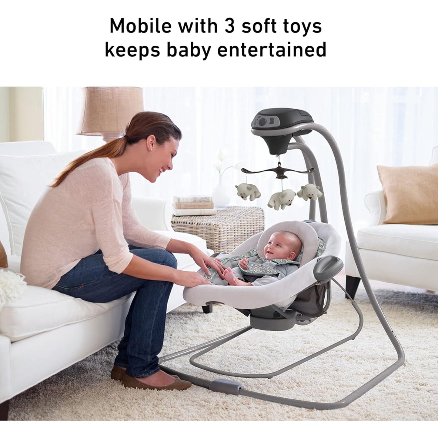 Graco DuetConnect LX Seat & Bouncer, Multi-Direction Seat, Multiple Swinging Speeds, Easily Portable, Redmond