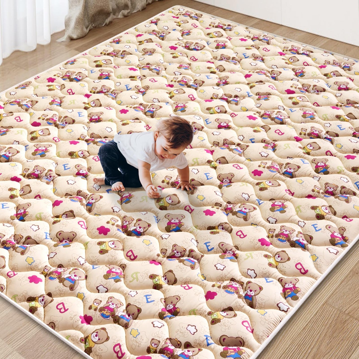 Baby Play Mat - 71" X 59",Premium Thicker Foam One-Piece Crawling Mat, Machine Washable, Extra Large Anti-Slip Activity Playmat for Babies, Toddlers & Infants