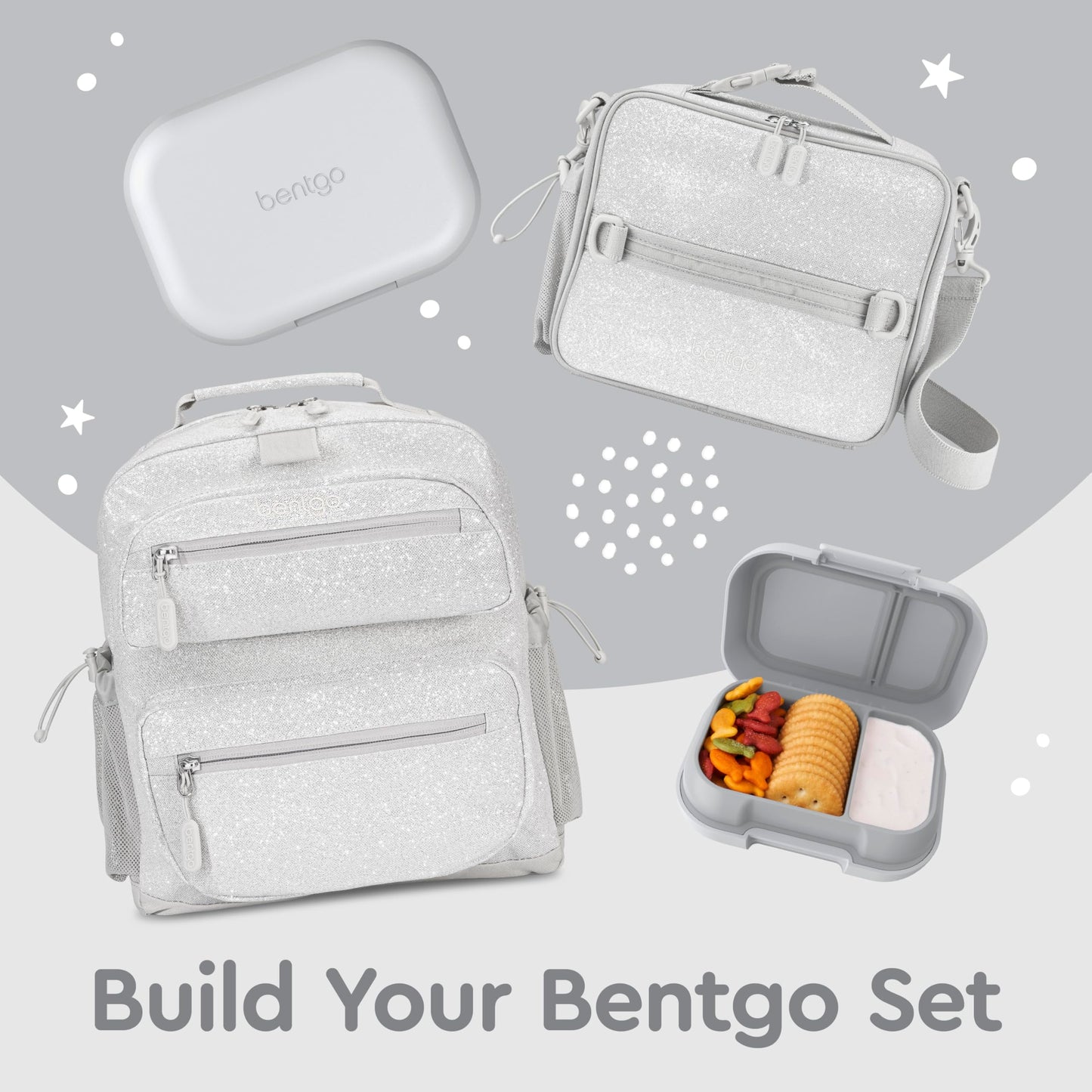 Bentgo Chill Kids Leak-Proof Lunch Box - 4-Compartment Bento Box with Built-In Ice Pack, 3.3 Cup Capacity, PFAS & BPA-Free, Microwave & Dishwasher Safe, Ideal Size for Ages 3 to 7 (Gray)