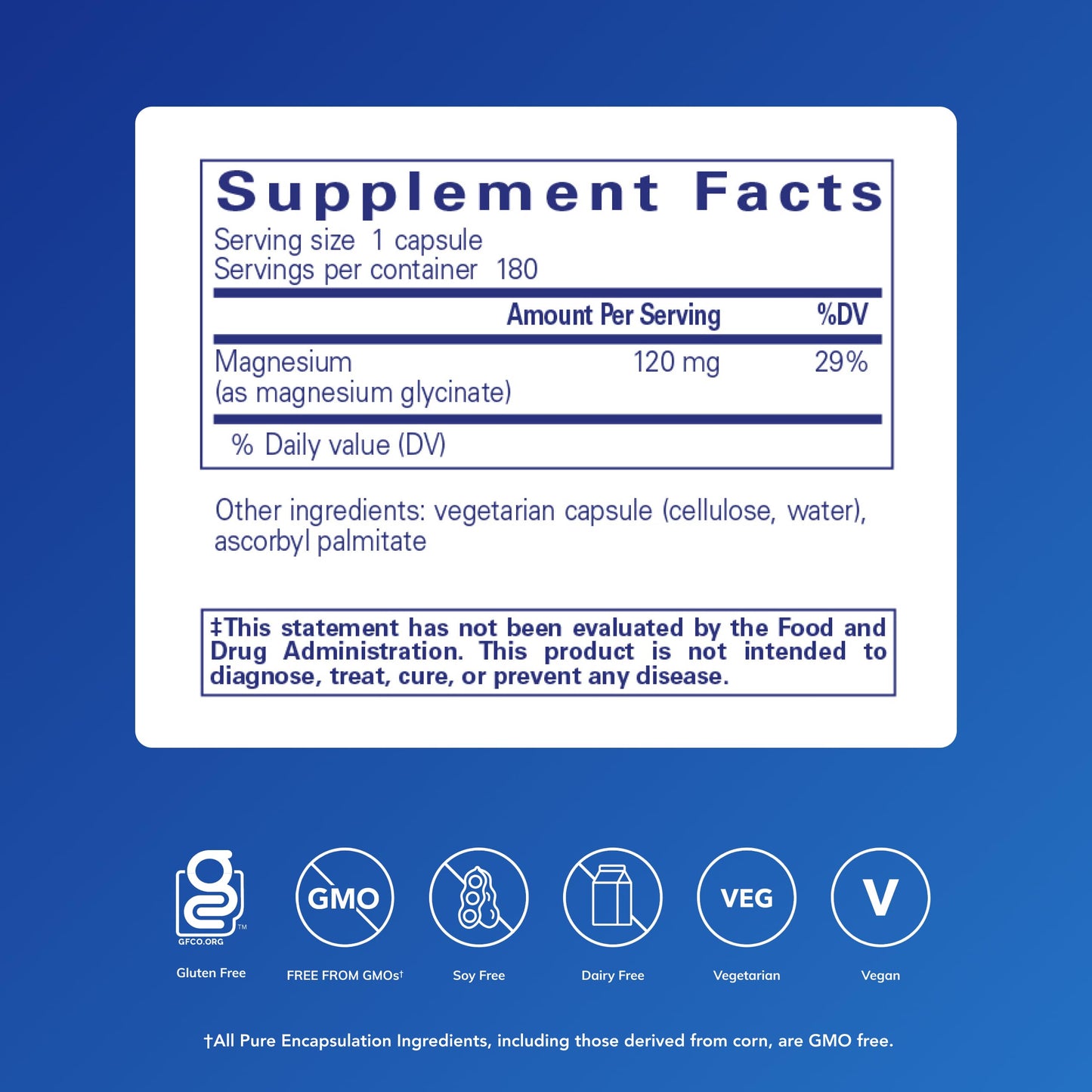 Pure Encapsulations Magnesium (Glycinate) - Supplement to Support Stress Relief, Sleep, Heart Health, Nerves, Muscles, and Metabolism* - with Magnesium Glycinate - 180 Capsules
