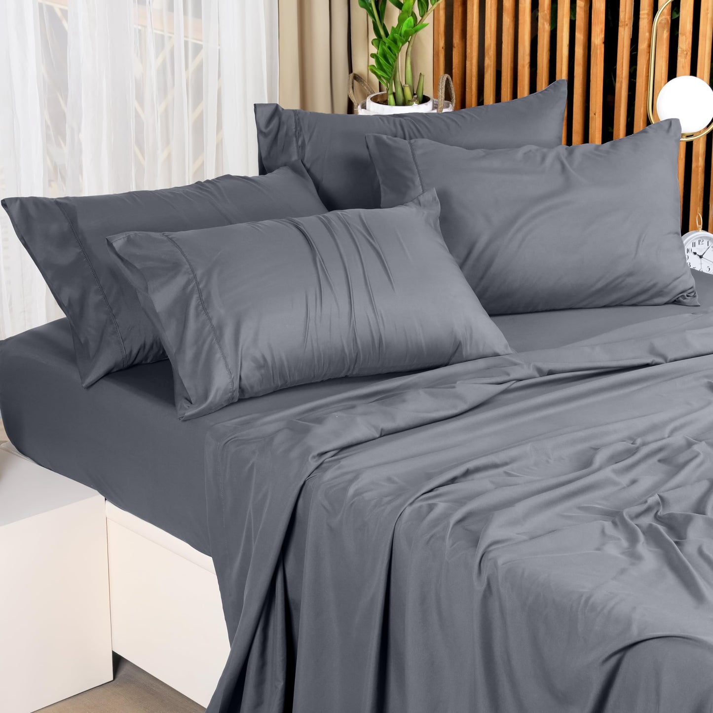 Utopia Bedding Full Sheet Set – 4 Piece Bed Sheets for Full Size Bed, Soft and Breathable Microfiber, Includes 1 Fitted Sheet, 1 Flat Sheet and 2 Pillowcases (Grey)