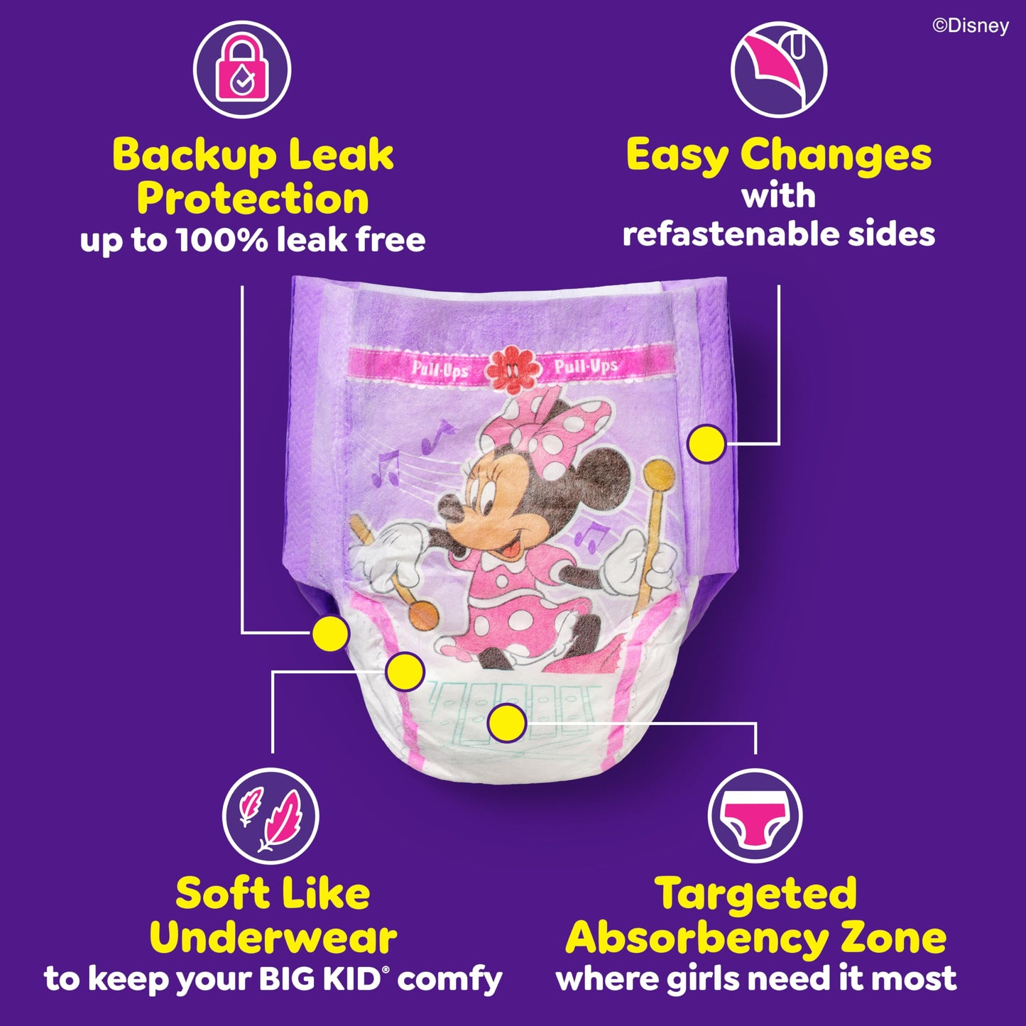 Pull-Ups Girls' Potty Training Pants, Size 2T-3T Training Underwear (16-34 lbs), 74 Count